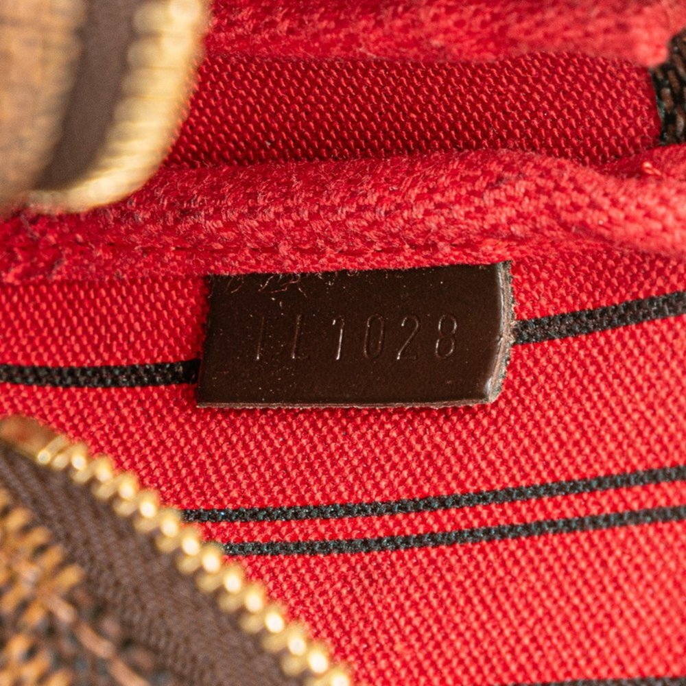 LOUIS VUITTON Brown Damier Leather Pochette Mini Bag - Picture 9 of 9